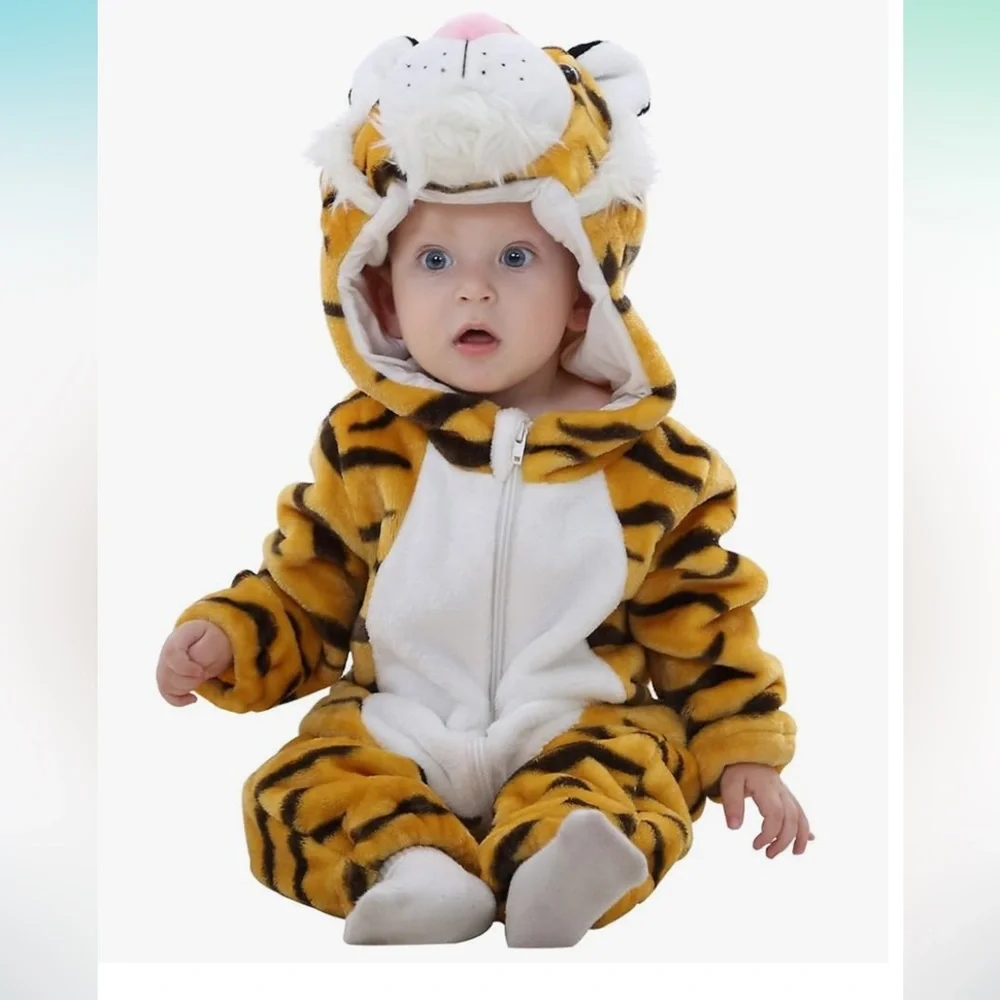 Tiger Striped Baby Onesie Costume super soft nwt 110 or size 4